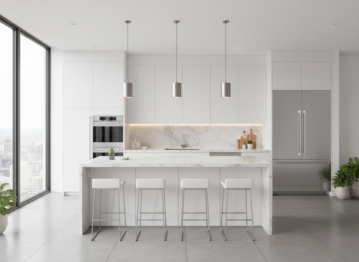 AI minimalist home office concept with cleaner surfaces and softer lighting